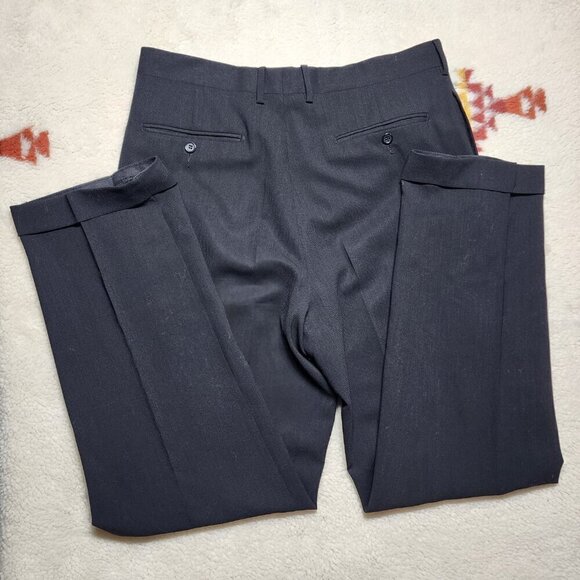 Fendi High Rise Straight Leg Pants Black 32 Lightweight Luxury Mohair Wool - Picture 3 of 7